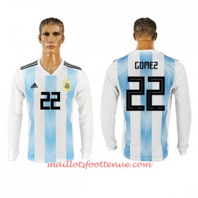 Maillot/Tenue Argentine Gomez 22 Domicile Coupe du monde 2018 Manche Longue